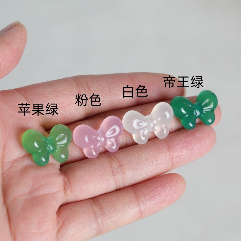 Earrings - 2PC Natural Chalcedony Double Sided Bow