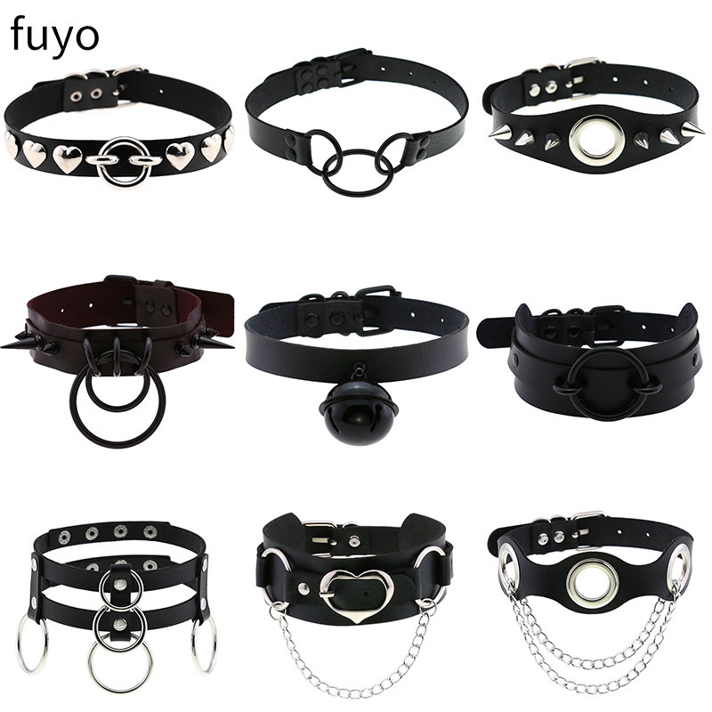 Punk Chuông Đen Mũi Nhọn Vòng  - đánh giá và giá Goth Punk Spike Choker