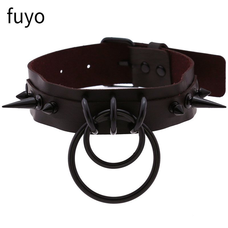 Punk Chuông Đen Mũi Nhọn Vòng  - đánh giá và giá Goth Punk Spike Choker