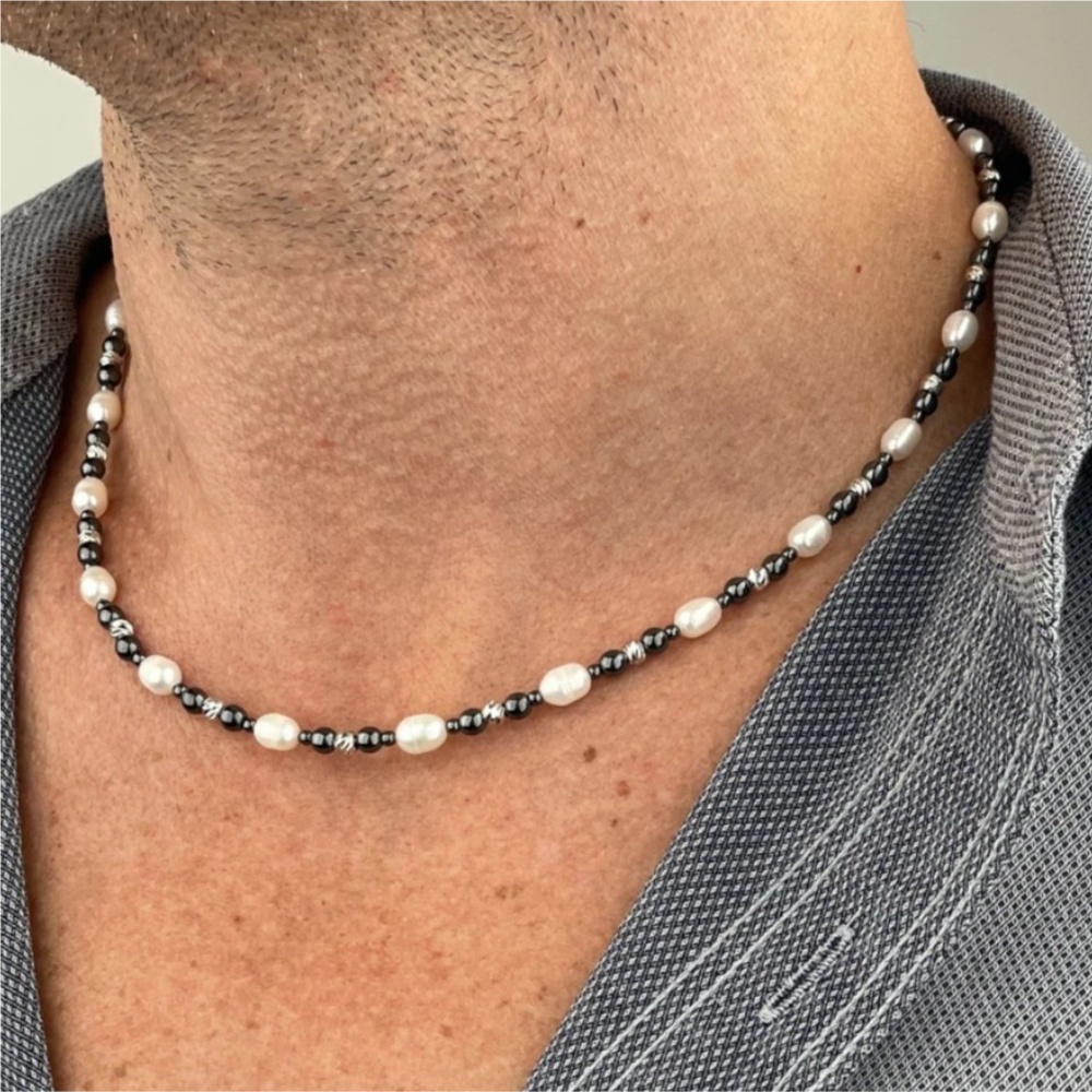 Retro Black Natural Stone Baro - đánh giá và giá Pearl Choker Necklace Vintage