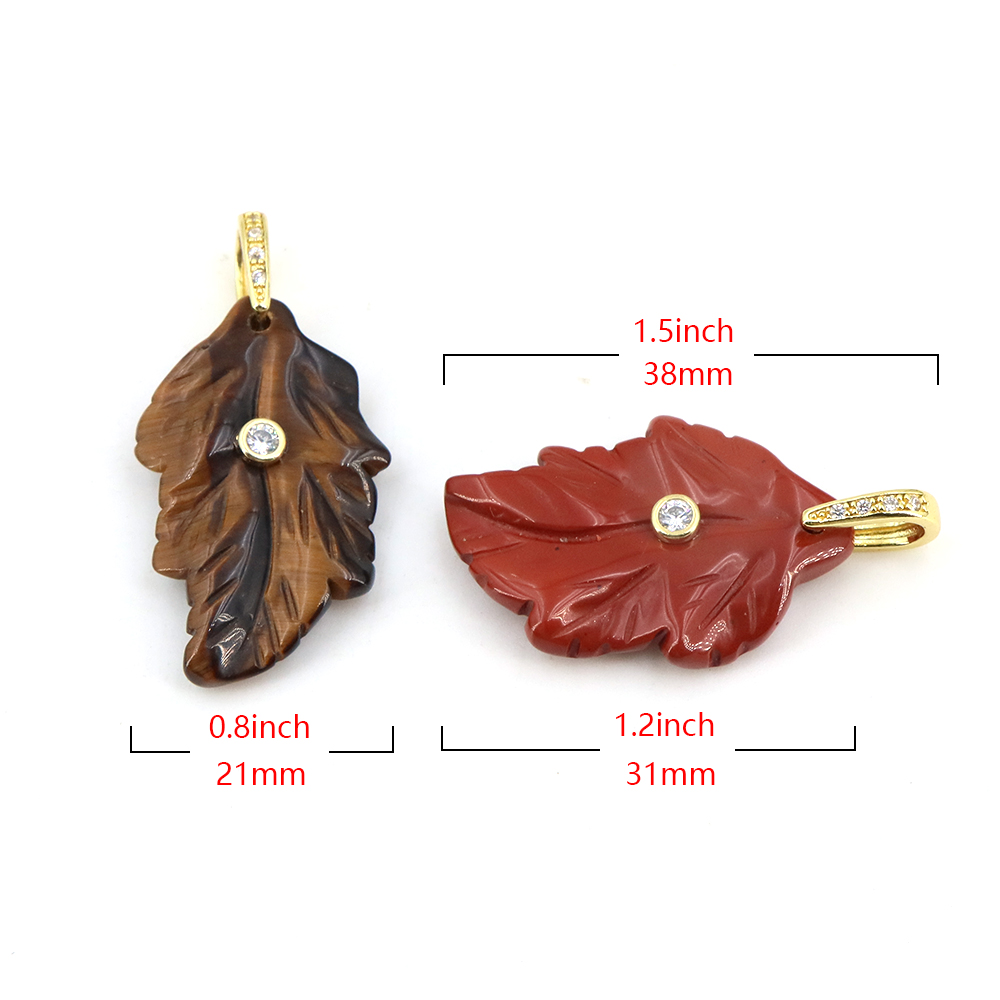 Trendy Leaf Natural Gemstone C - đánh giá và giá Crystal Pendant Necklace Natural Stone