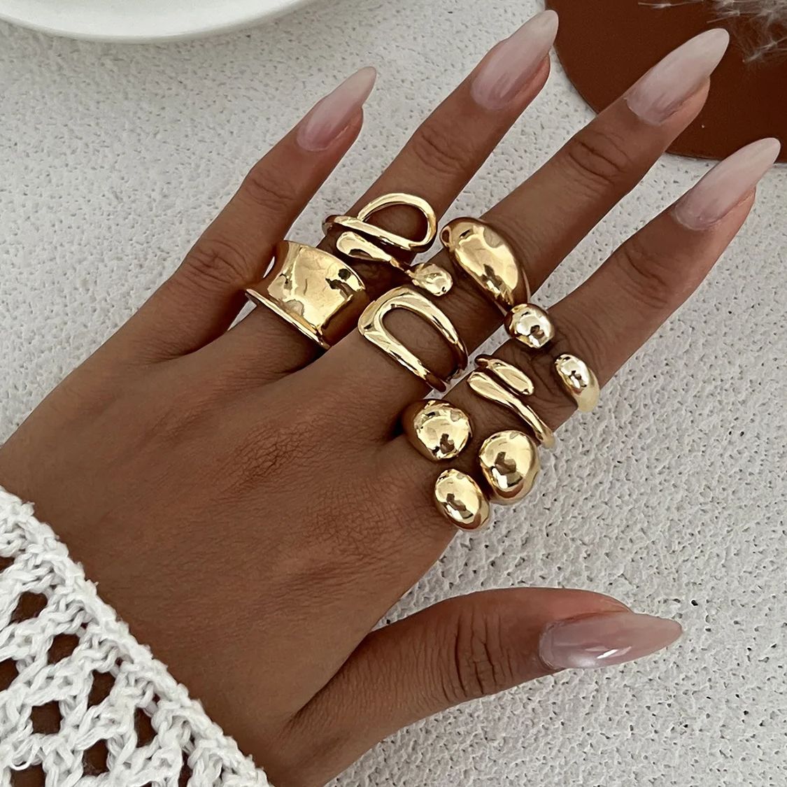 DIEZI One Set Fashion Hollow G - đánh giá và giá Vintage Punk Knuckle Rings Set