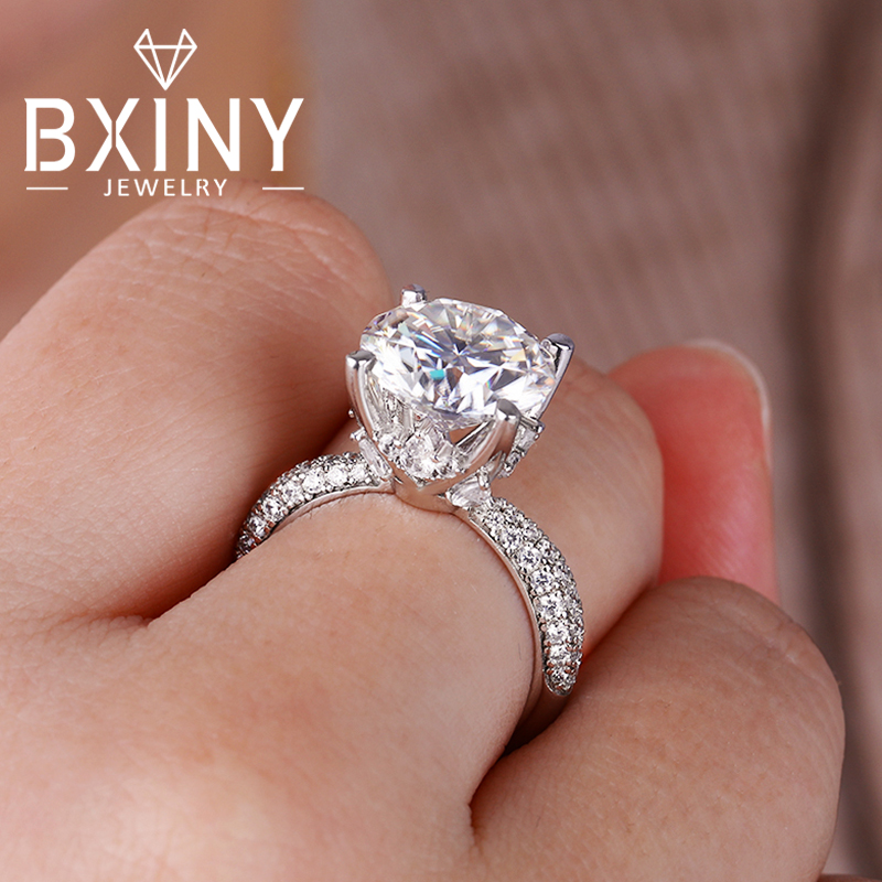BXINY D Color 5CT Moissanite R - đánh giá và giá Moissanite Engagement Ring 1 Carat