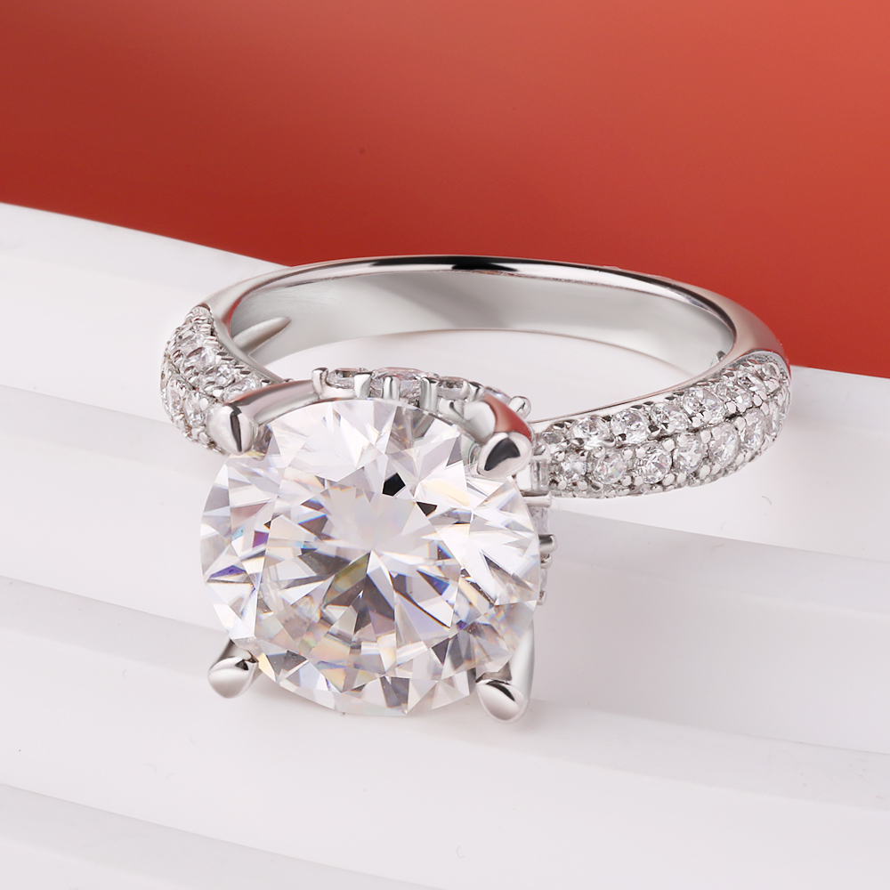 BXINY D Color 5CT Moissanite R - đánh giá và giá Moissanite Engagement Ring 1 Carat