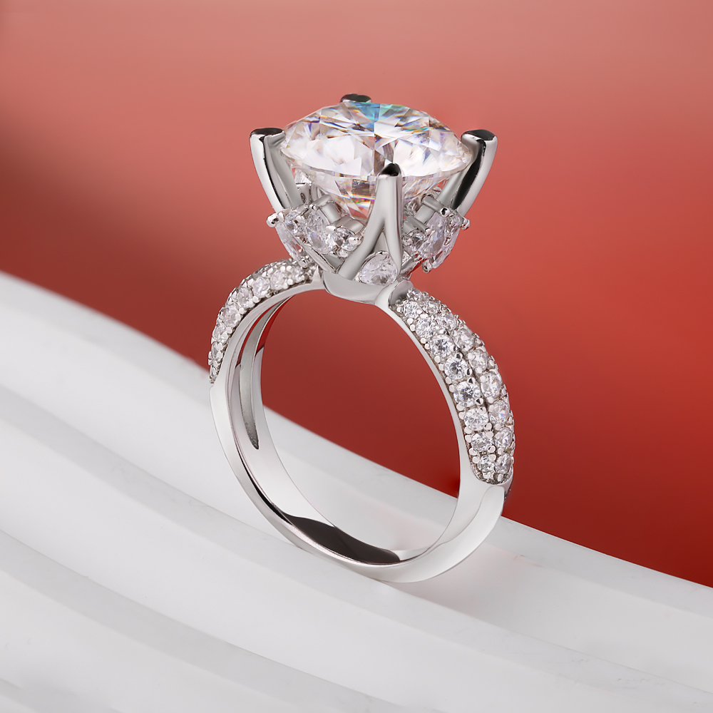 BXINY D Color 5CT Moissanite R - đánh giá và giá Moissanite Engagement Ring 1 Carat