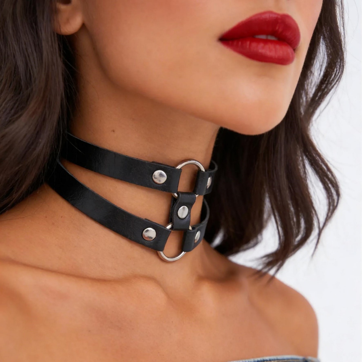 Fashion PU Leather Spiked Chok - đánh giá và giá Goth Punk Spike Choker