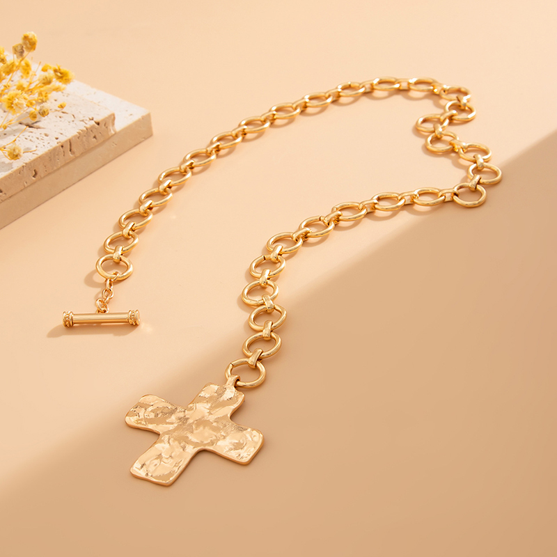 Hot sale Gold Layered Chunky C - đánh giá và giá Cross Pendant Necklace Gold