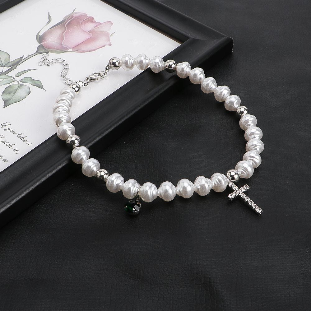 Vintage Pendant Crystal Cross  - đánh giá và giá Pearl Choker Necklace Vintage