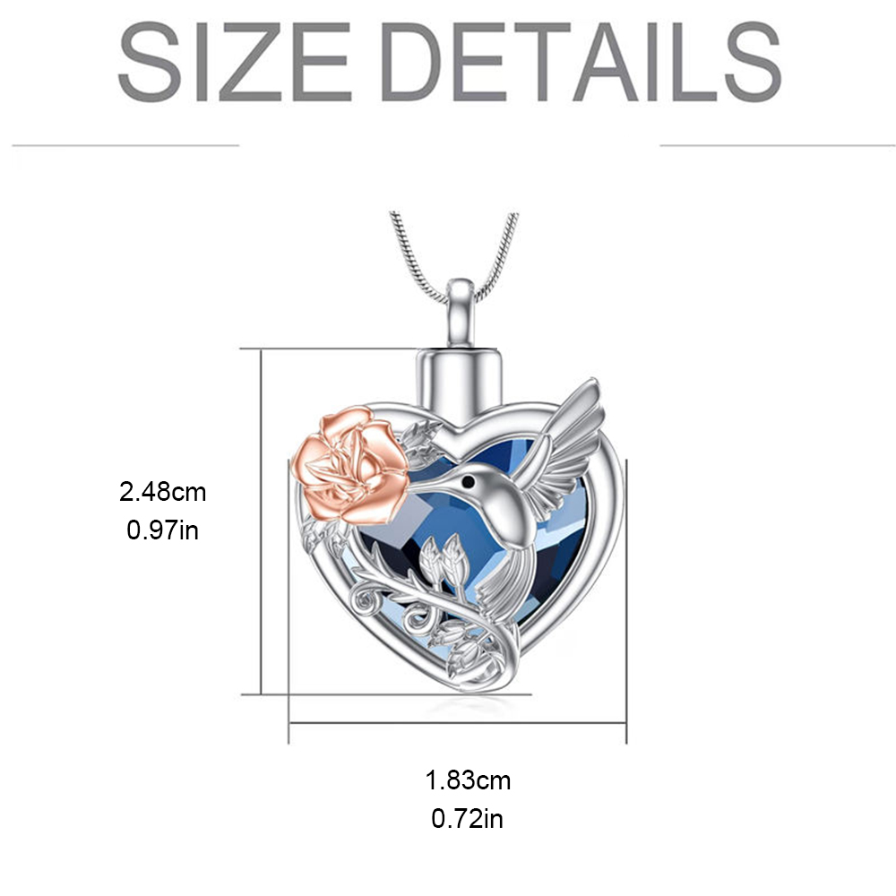 Hummingbird Heart Urn Locket N - đánh giá và giá Heart Locket Necklace Photo