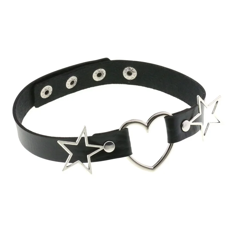 Decopunk Punk PU Leather Heart - đánh giá và giá Goth Punk Spike Choker
