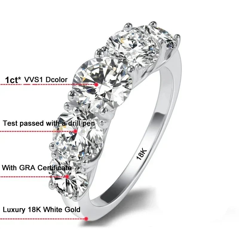 Luxury 18K White Gold Wedding  - đánh giá và giá Moissanite Engagement Ring 1 Carat