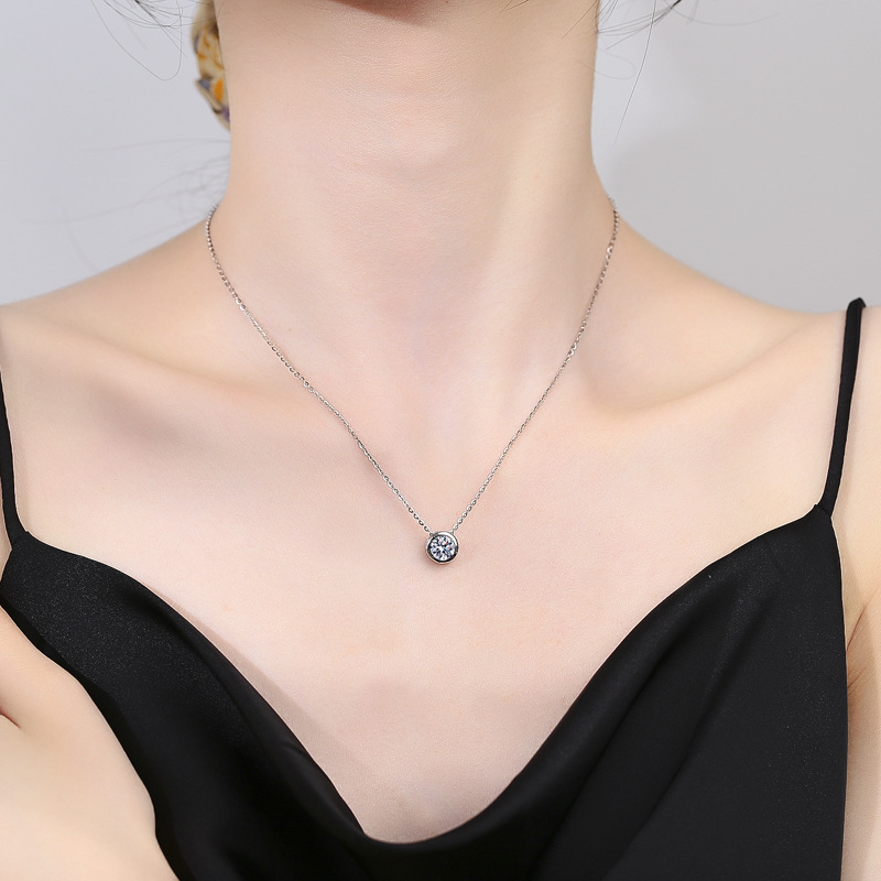 1ct 2ct 3ct D VVS1 Bezel Moiss - đánh giá và giá 925 Sterling Silver Chain Necklace Men