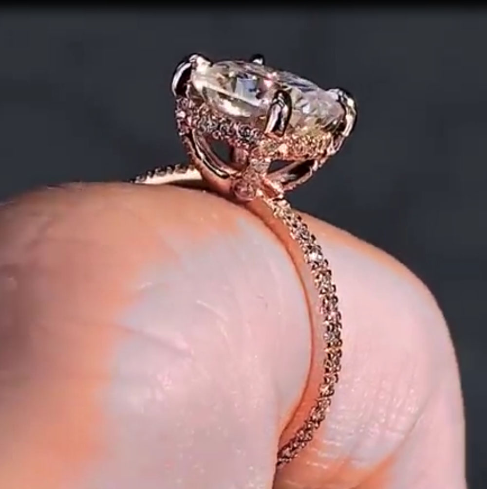 Custom Solid 14K Rose Gold Wom - đánh giá và giá Moissanite Engagement Ring 1 Carat