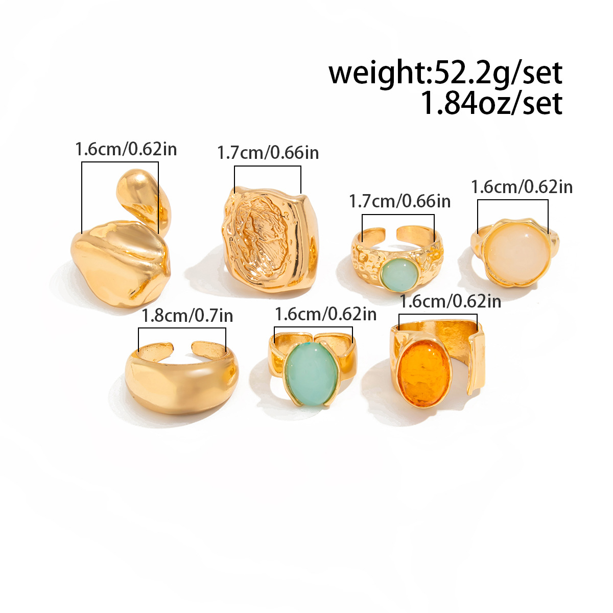 DIEZI 7pcs/set Vintage Multico - đánh giá và giá Vintage Punk Knuckle Rings Set
