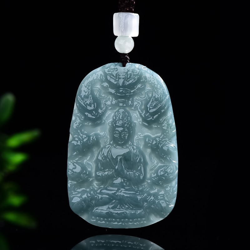 Real Natural Emerald Jade Blue - đánh giá và giá Necklaces