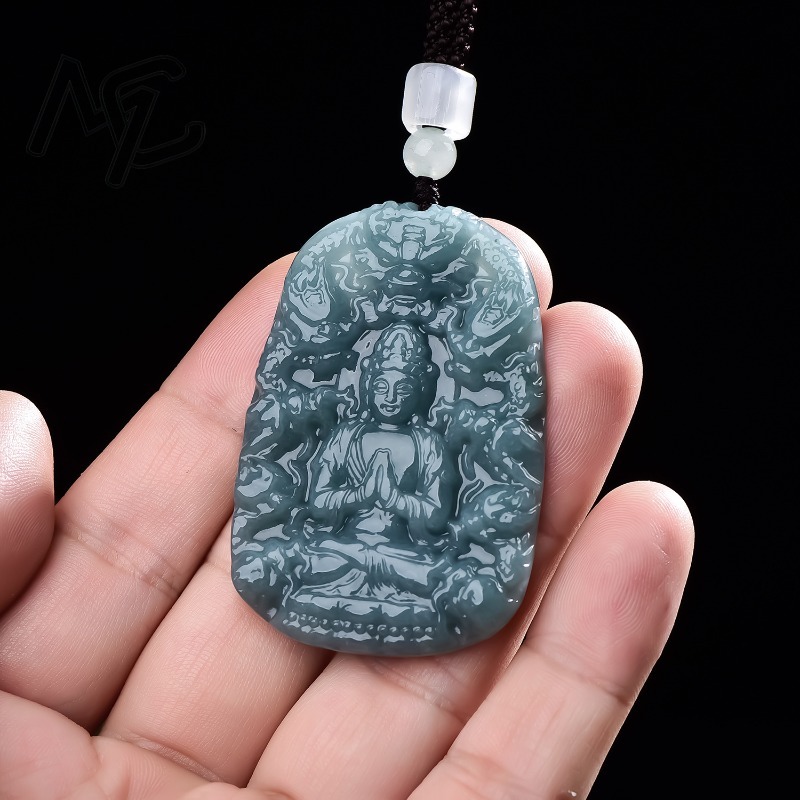 Real Natural Emerald Jade Blue - đánh giá và giá Necklaces