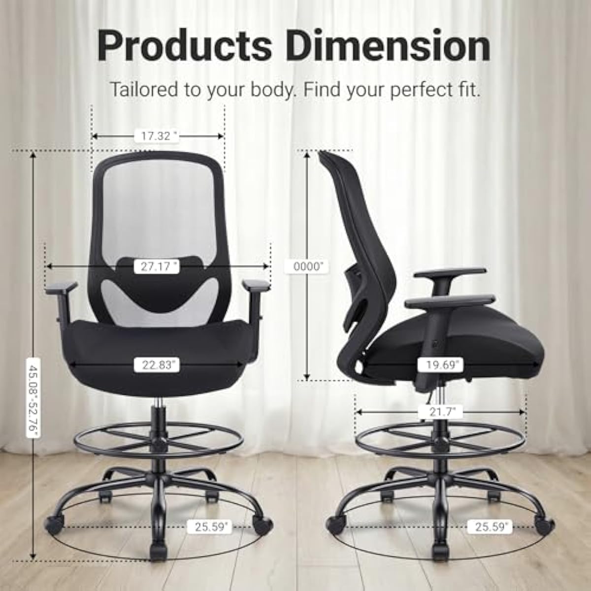 Ergonomic Tall Drafting Chair  - đánh giá và giá Rings