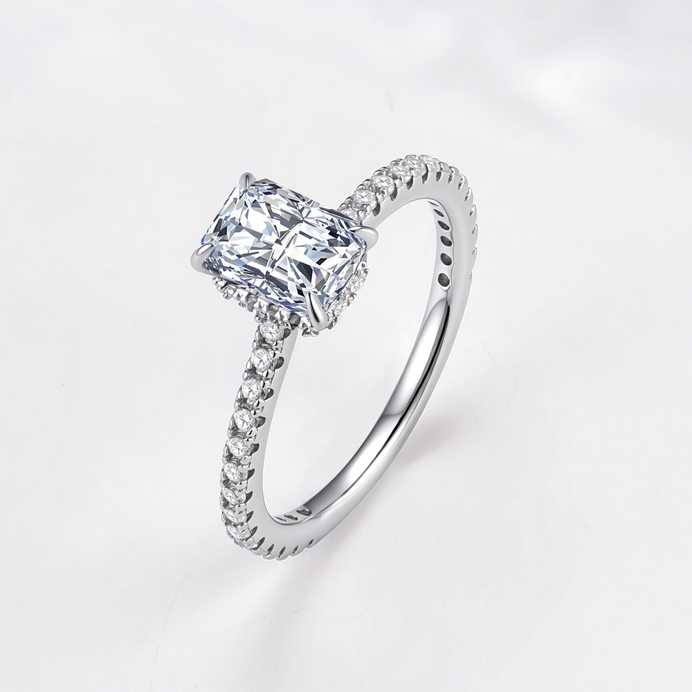 S925 Sterling Silver Simple Fo - đánh giá và giá Moissanite Engagement Ring 1 Carat