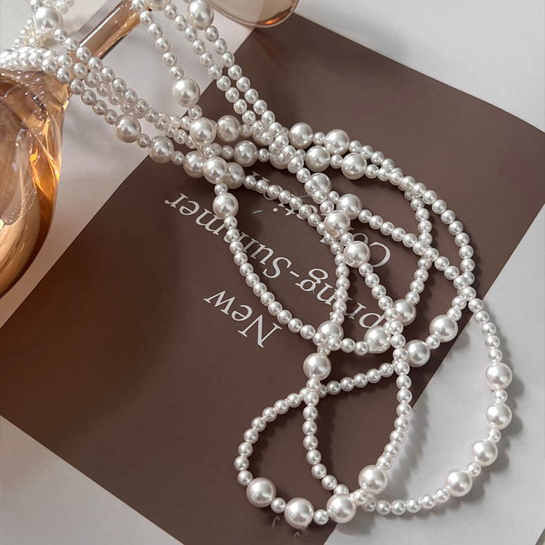 Vintage Long Multi Layered Pea - đánh giá và giá Pearl Choker Necklace Vintage