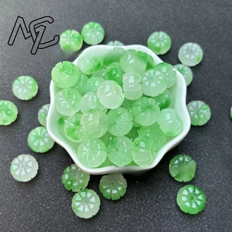 10pcs A Green Jade Pumpkin Bea - đánh giá và giá Earrings
