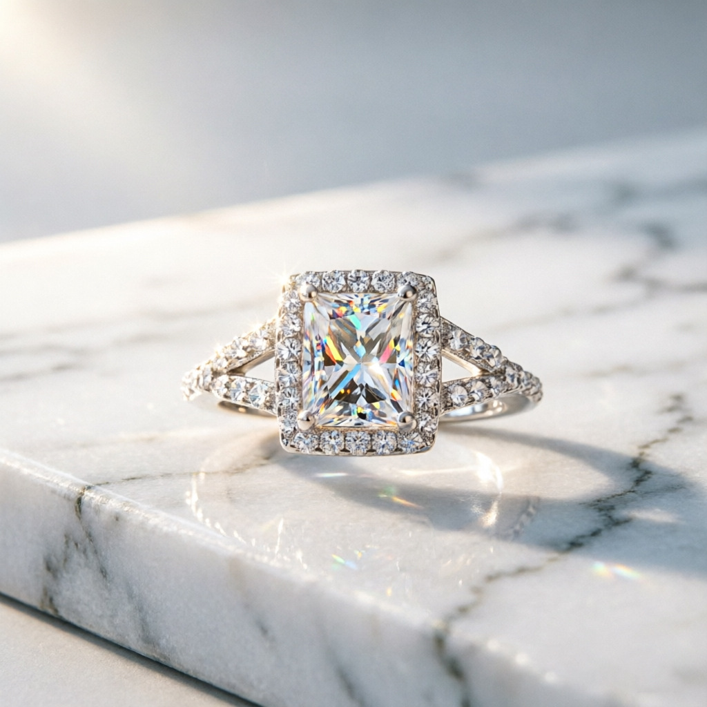 Hot selling fashion 100% S925  - đánh giá và giá Moissanite Engagement Ring 1 Carat