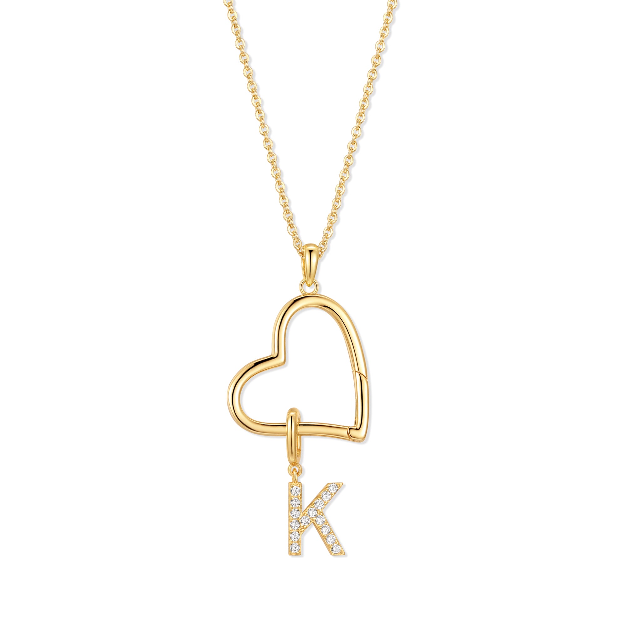 Custom Initial Open Heart Neck - đánh giá và giá Initial Letter Necklace 18K Gold