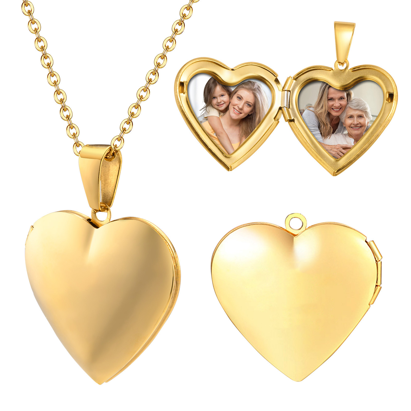 Stainless Steel Jewelry Heart  - đánh giá và giá Heart Locket Necklace Photo