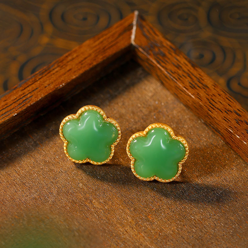 Green Natural Jade Clover Earr - đánh giá và giá Earrings