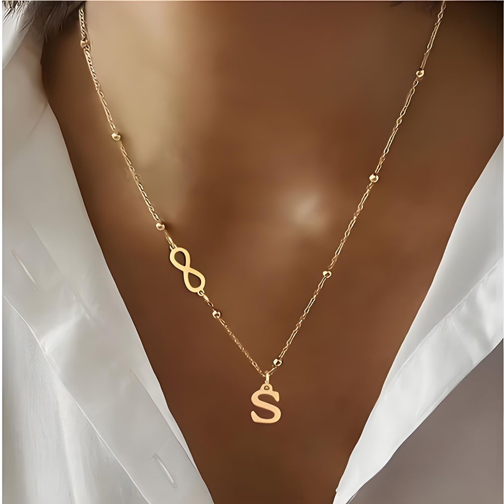 Custom Infinity Symbol Initial - đánh giá và giá Initial Letter Necklace 18K Gold