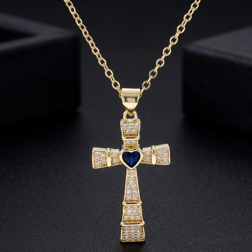 Fashion Cubic Zirconia Cross P - đánh giá và giá Cross Pendant Necklace Gold