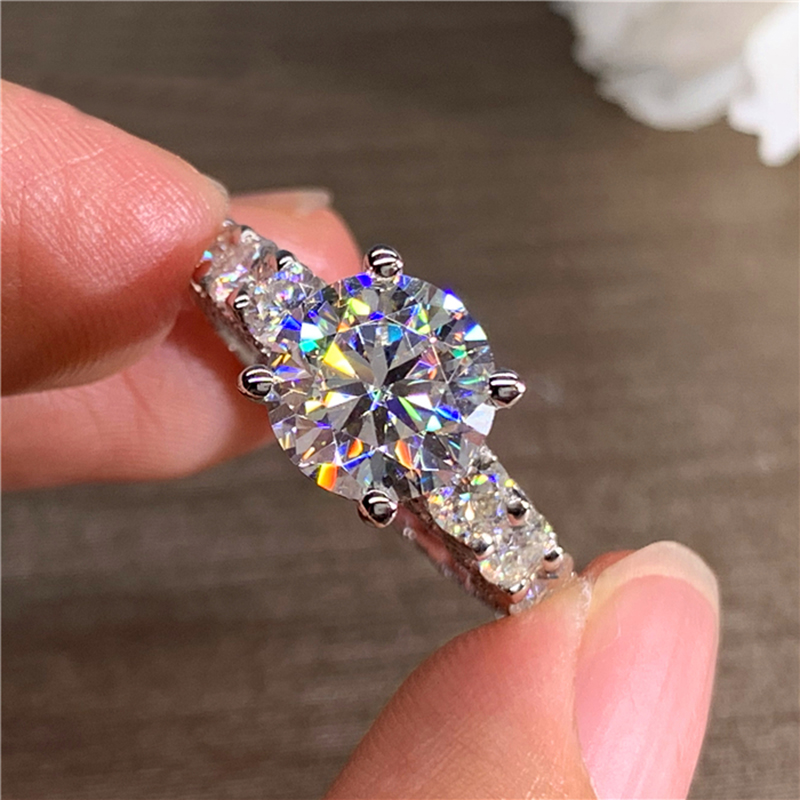 Custom Solid 18K Au750 White G - đánh giá và giá Moissanite Engagement Ring 1 Carat