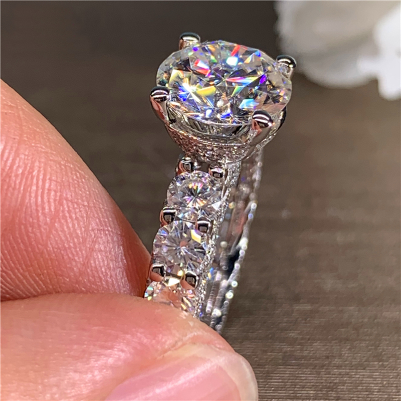 Custom Solid 18K Au750 White G - đánh giá và giá Moissanite Engagement Ring 1 Carat