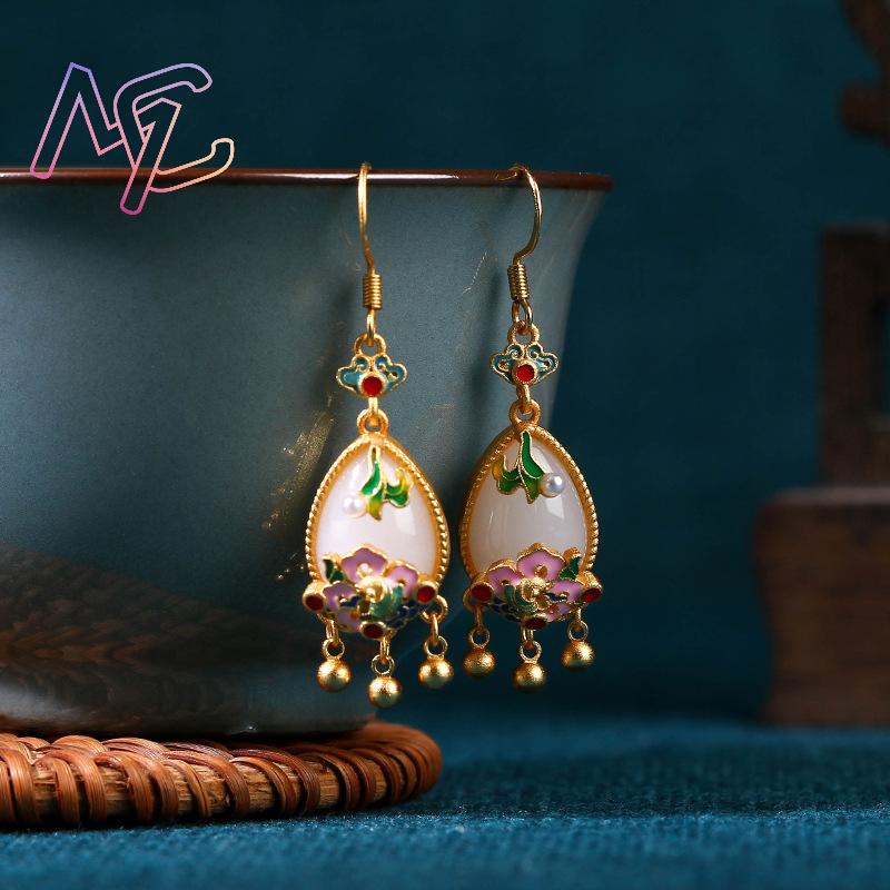 Natural Jade Flower Earrings C - đánh giá và giá Earrings