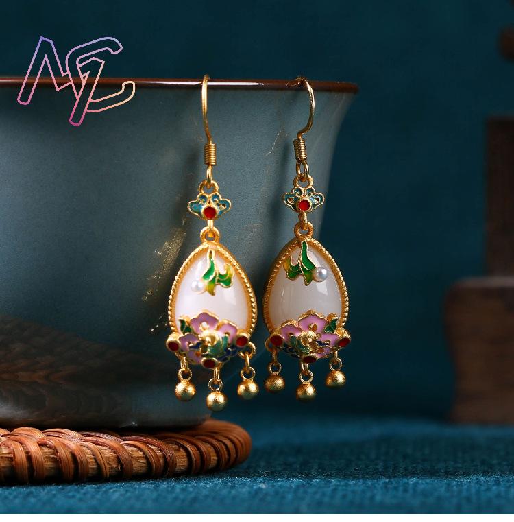 Natural Jade Flower Earrings C - đánh giá và giá Earrings