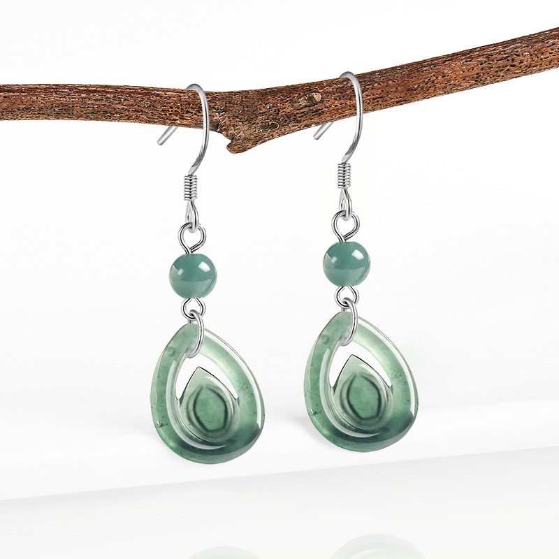 Blue Myanmar Jadeite Water Dro - đánh giá và giá Earrings