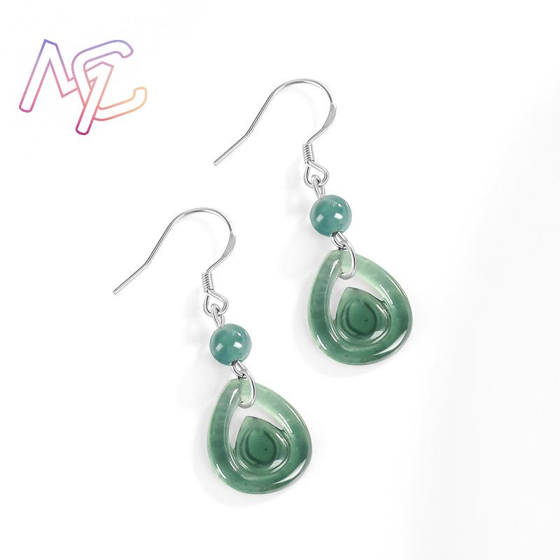 Blue Myanmar Jadeite Water Dro - đánh giá và giá Earrings