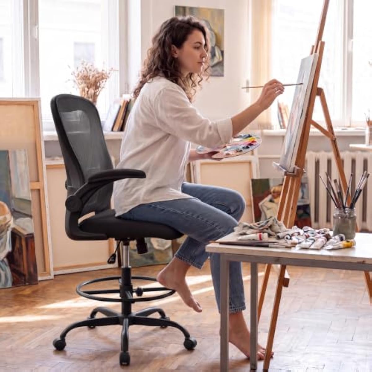 Ergonomic Tall Drafting Seat w - đánh giá và giá Rings
