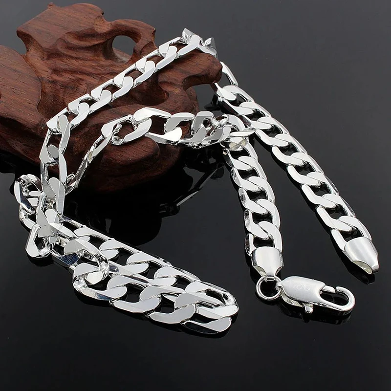 925 Sterling Silver Necklace F - đánh giá và giá Cuban Link Chain 12Mm