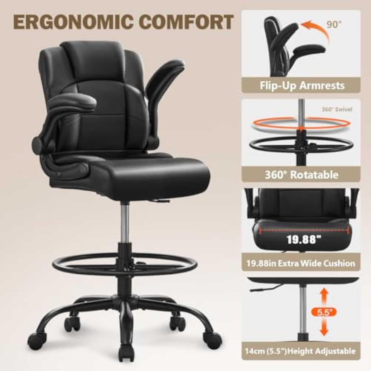 Ergonomic Tall Stool for Stand - đánh giá và giá Rings