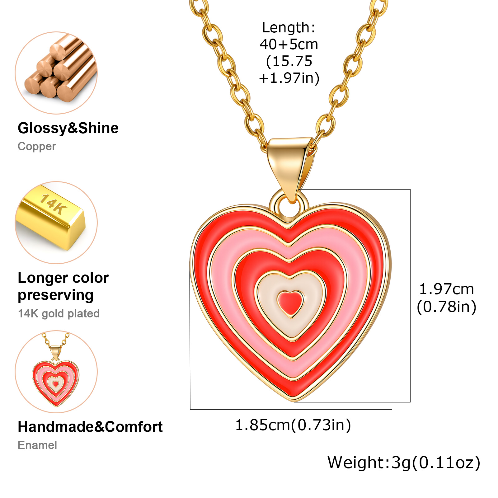Y2K Style Layered Enamel Heart - đánh giá và giá Layered Pendant Necklace Aesthetic