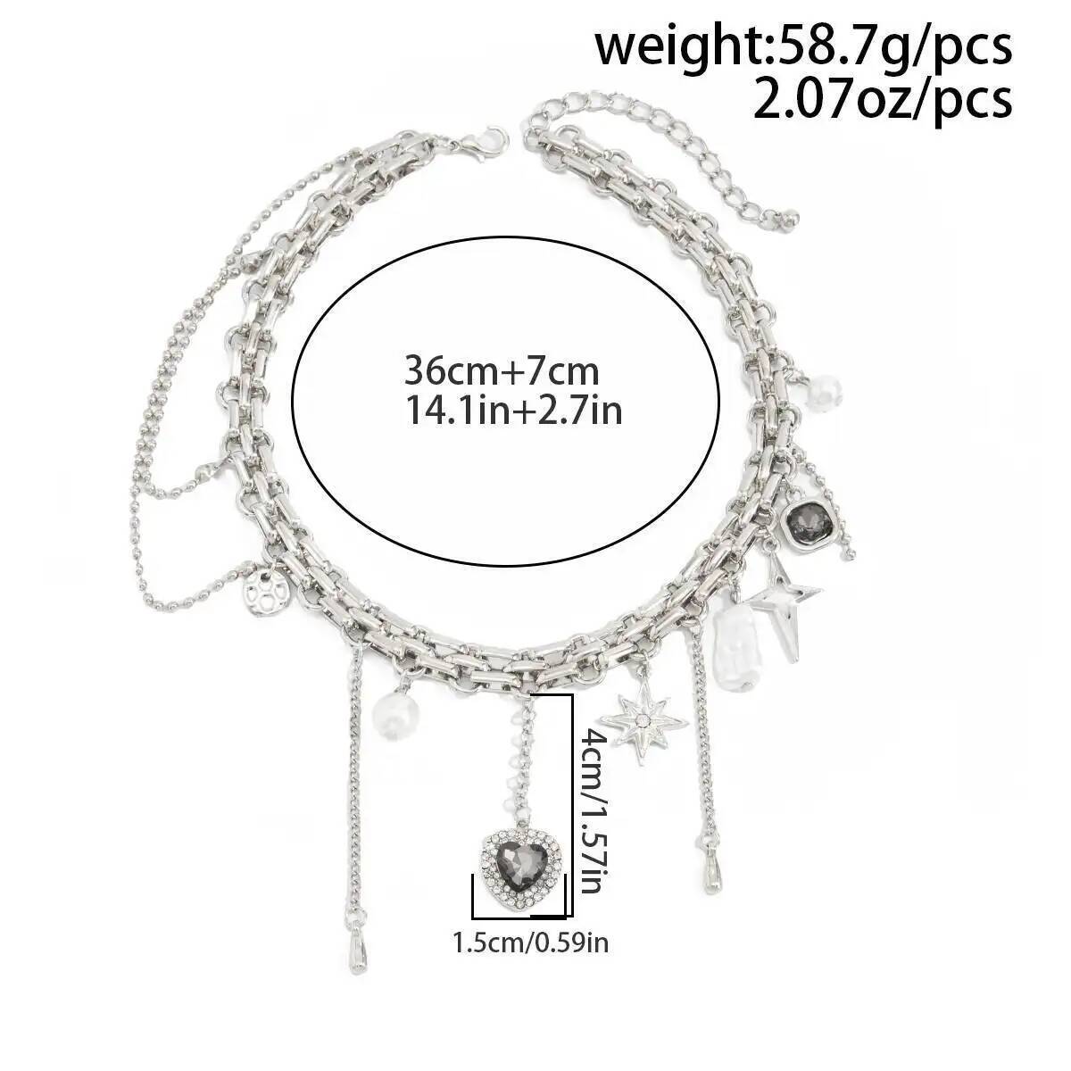 SHIXIN Y2K Snowflake Heart Tas - đánh giá và giá Pearl Choker Necklace Vintage