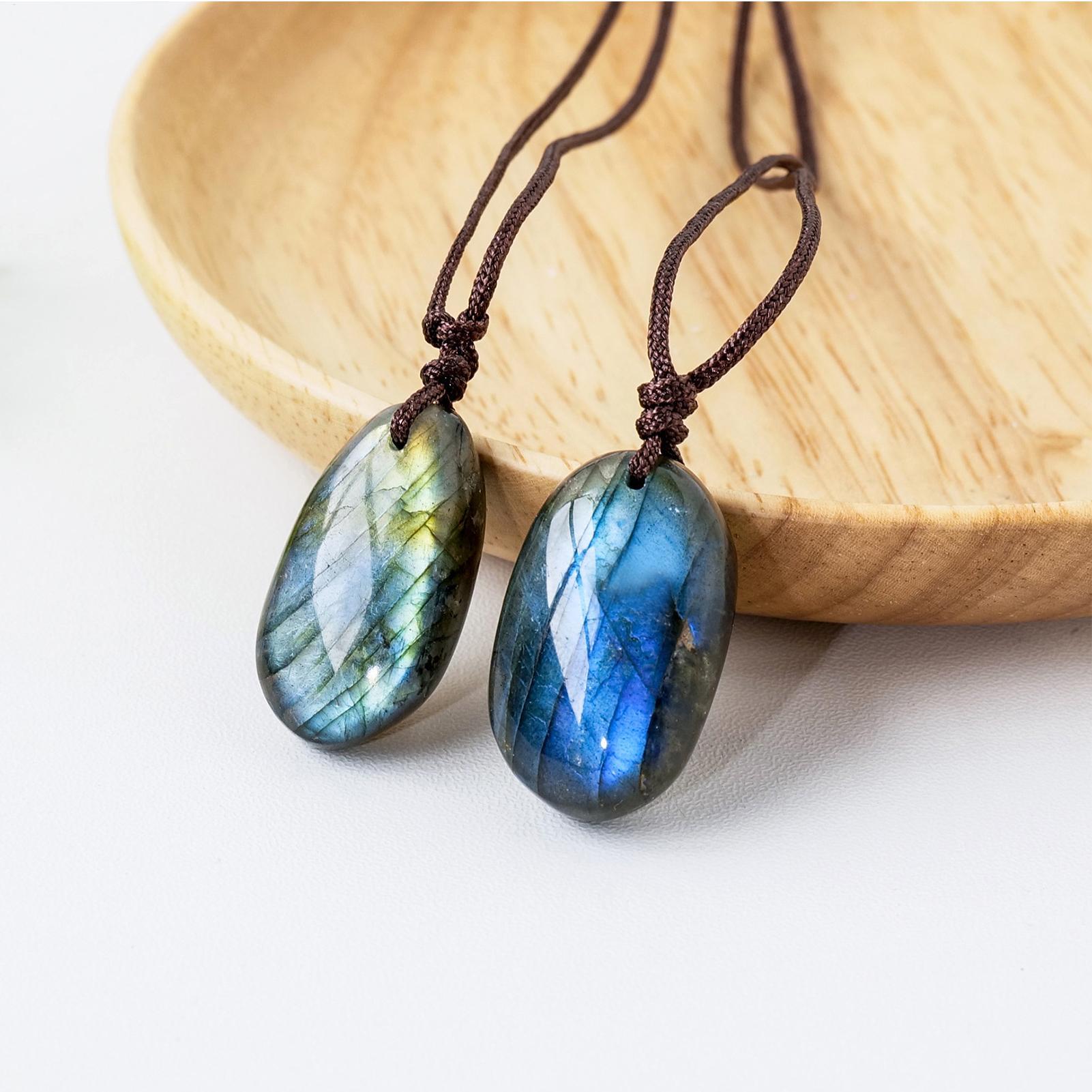 Natural Labradorite Pendant Ne - đánh giá và giá Crystal Pendant Necklace Natural Stone