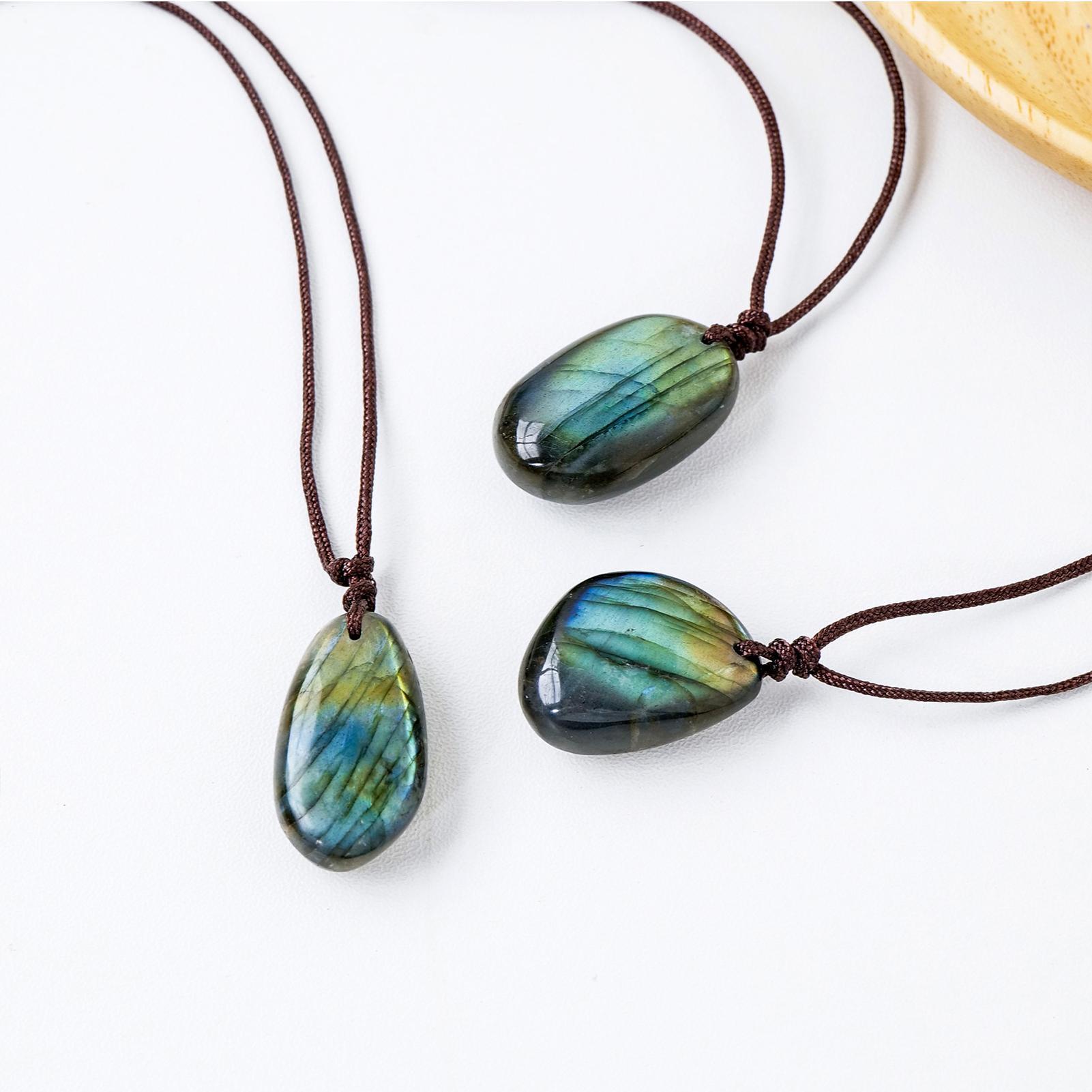 Natural Labradorite Pendant Ne - đánh giá và giá Crystal Pendant Necklace Natural Stone