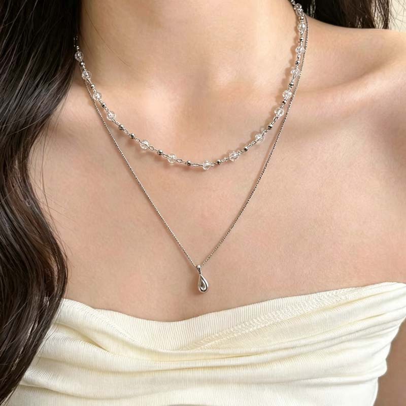 New Fashion Water Droplet Pend - đánh giá và giá Layered Pendant Necklace Aesthetic