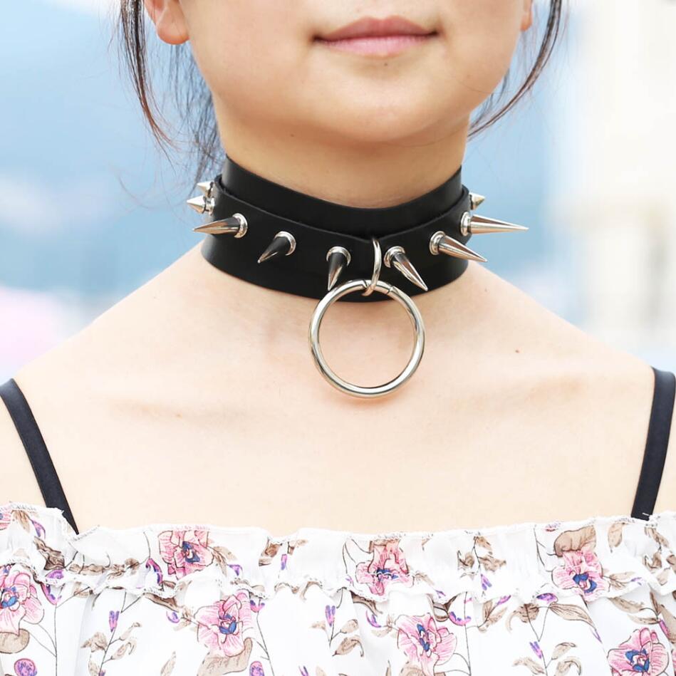 Gothic Vòng Cổ Choker Nữ Nữ Đi - đánh giá và giá Goth Punk Spike Choker