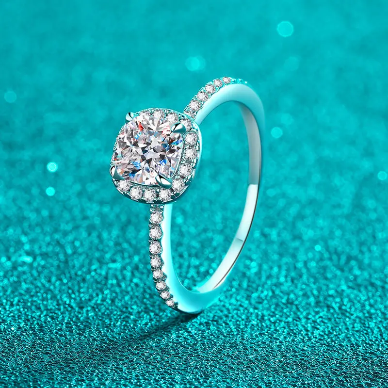 S925 Sterling Silver Moissanit - đánh giá và giá Moissanite Engagement Ring 1 Carat