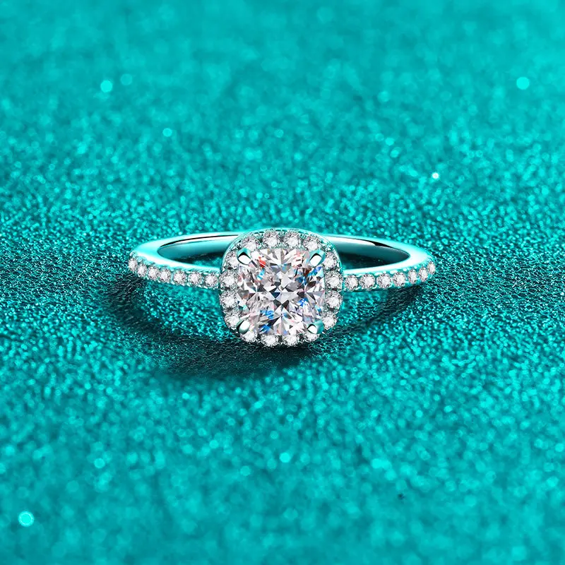 S925 Sterling Silver Moissanit - đánh giá và giá Moissanite Engagement Ring 1 Carat