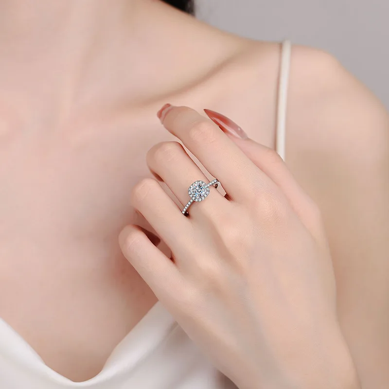 S925 Sterling Silver Moissanit - đánh giá và giá Moissanite Engagement Ring 1 Carat