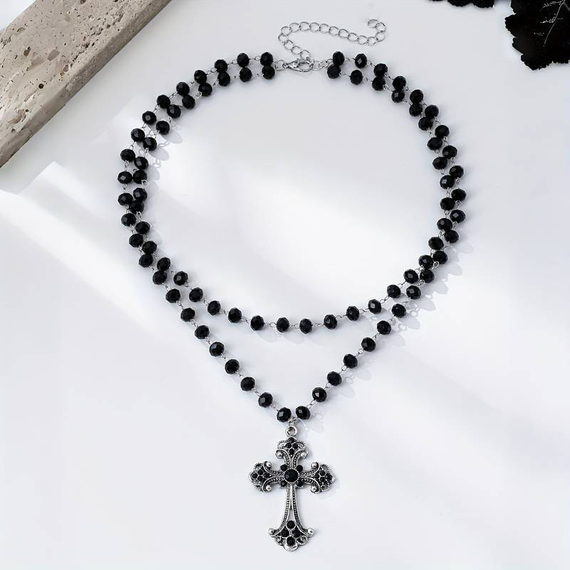 Y2K Grunge Gothic Layered Cros - đánh giá và giá Layered Pendant Necklace Aesthetic