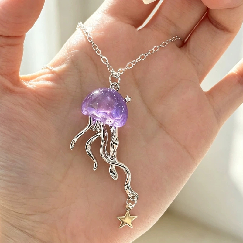 Cute Purple Jellyfish Ocean St - đánh giá và giá Layered Pendant Necklace Aesthetic